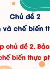 Chủ đề 2 - Ôn tập chủ đề 2 Bảo quản và chế biến thực phẩm
